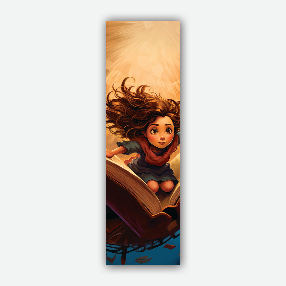 Flying Book Girl Bookmark